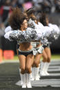 <p>The Oakland Raiders cheerleaders the Raiderettes performs during an NFL football game against the Kansas City Chiefs at Oakland-Alameda County Coliseum on October 19, 2017 in Oakland, California. (Photo by Thearon W. Henderson/Getty Images) </p>
