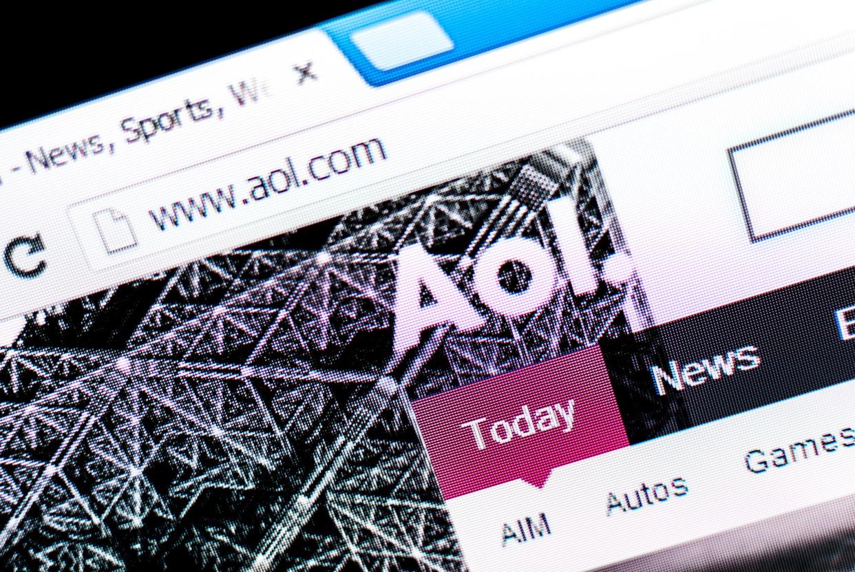 Cali, Colombia - May 21h, 2013: AOL website on a computer screen. AOL's business spans online content, products and services for consumers, publishers and advertisers.