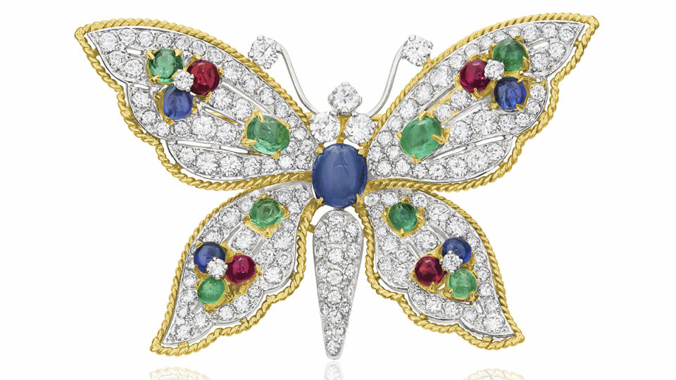 Bulgari butterfly diamond brooch