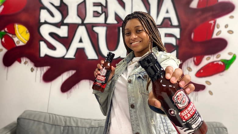 Tyla-Simone Crayton with sauce