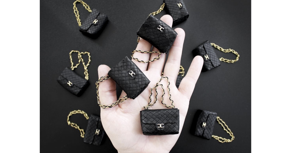 Nuveen’s mini Chanel purses. (Photo: Yahoo Lifestyle)