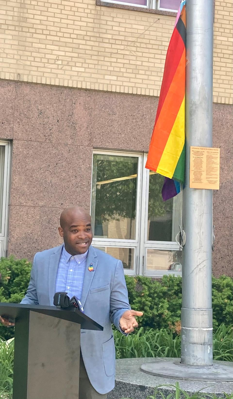 Michael Vinson, a member of Green Bay's Equal Rights Commission, says the city's historic raising of a Progress flag to honor Pride Month has personal significance. Vinson and his husband were among the first men to marry each other in Green Bay, he said.