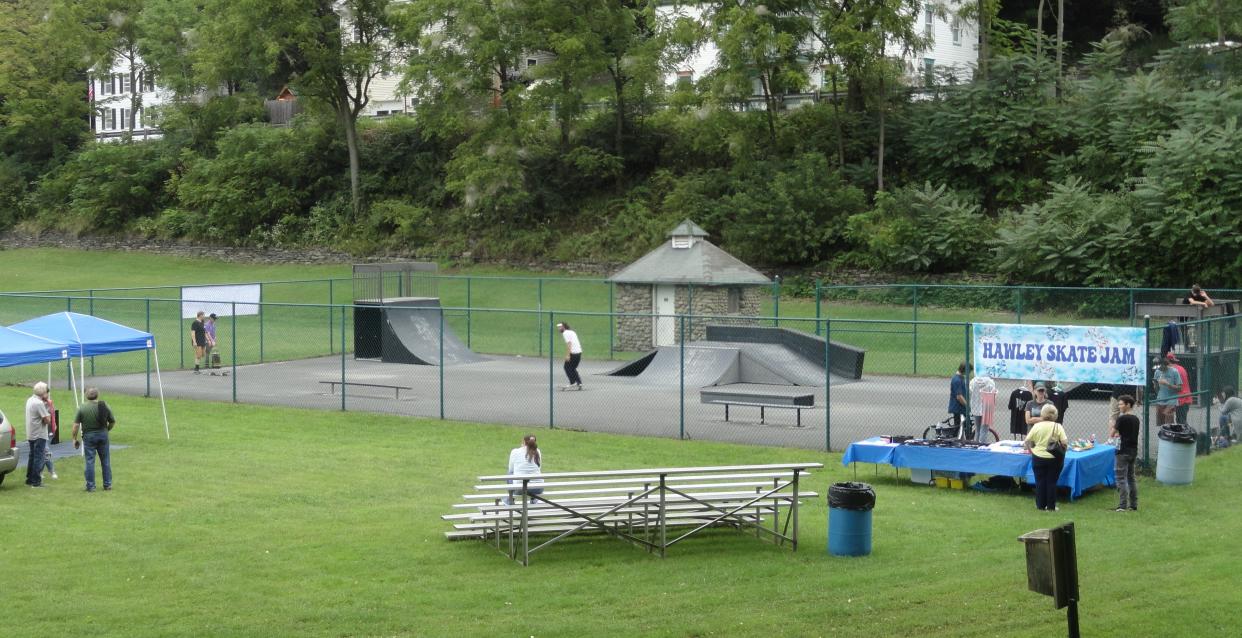 This is a scene from a "skate jam" held in 2022 at the Hawley Skate Park in Bingham Park run by Franklyn Paul Jr. The event raised money for the popular facility, which was opened in 2006.