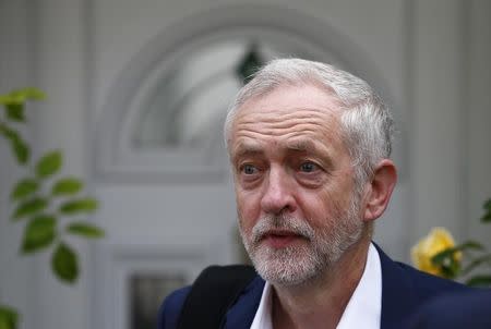 The leader of Britain's opposition Labour party, Jeremy Corbyn, leaves his home in London, Britain June 29, 2016. REUTERS/Neil Hall