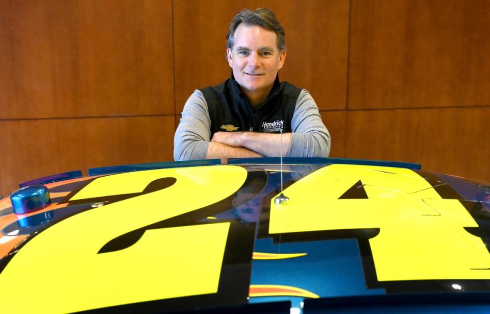 Former NASCAR driver and Hall of Fame member Jeff Gordon poses with one of his iconic No. 24 DuPont Chevrolets. Gordon, 51, is now the vice chairman for Hendrick Motorsports in Concord, N.C., the same organization that fueled him for his 93 Cup wins.