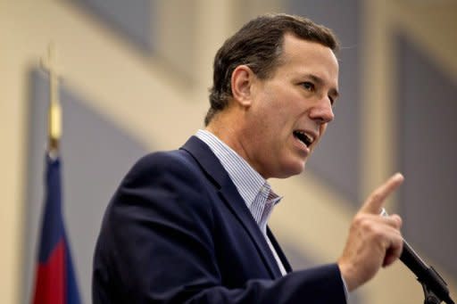 Republican presidential candidate, former US Sen. Rick Santorum speaks to supporters and caucus voters during a campaign stop at Westminster Christian Academy in Town and Country, Missouri. Rick Santorum will compete in Missouri's caucus today after winning a non-binding primary held in the state on February 7