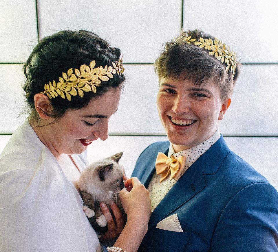 A kitten at the wedding with a guestF*** Yeah Weddings