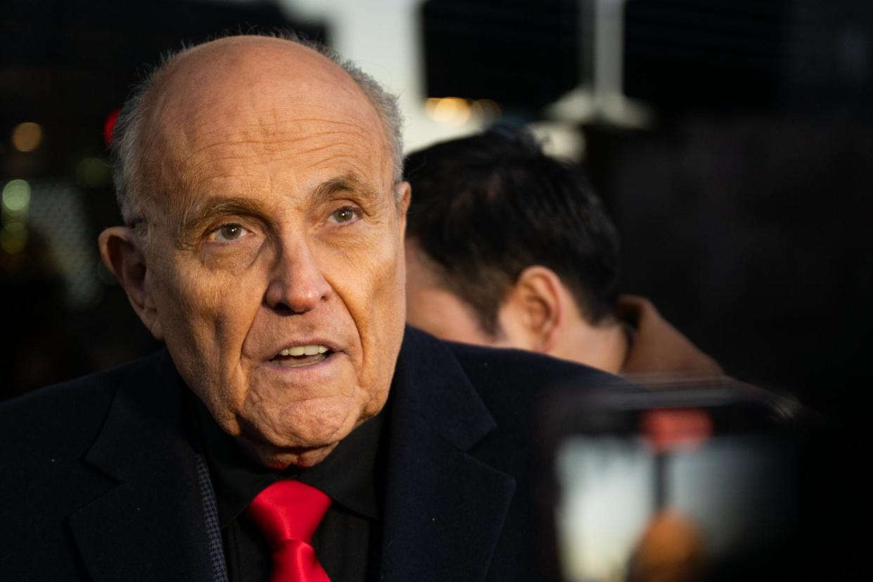 <span>Rudy Giuliani in Manchester, New Hampshire, in January. Giuliani filed for bankruptcy in New York last December.</span><span>Photograph: Brandon Bell/Getty Images</span>