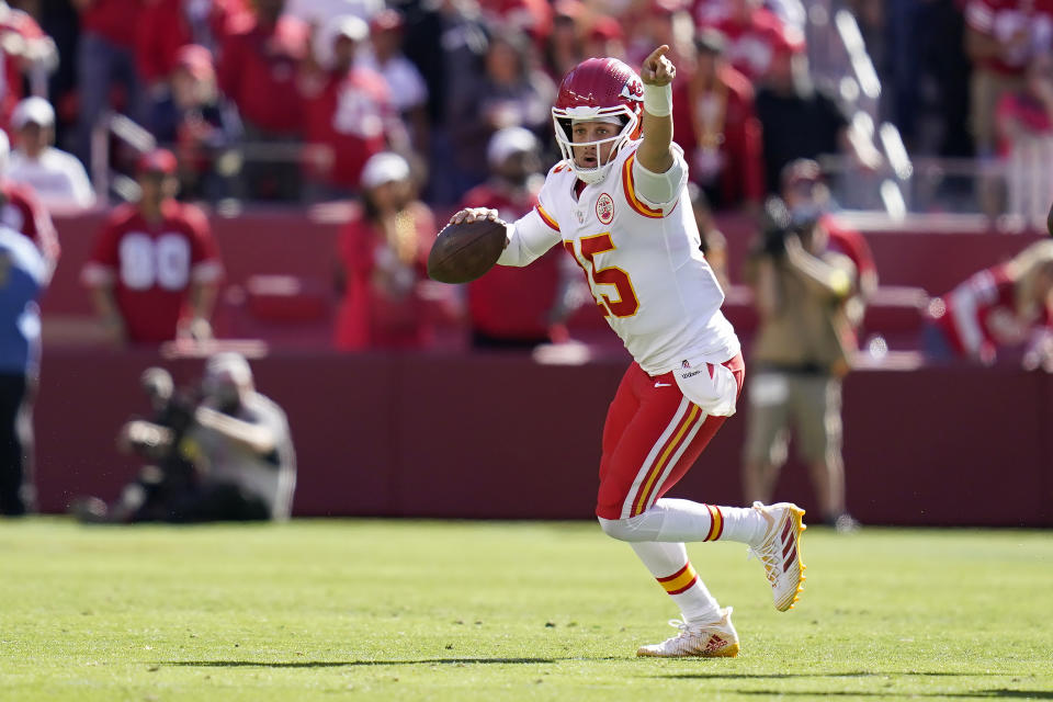 Kansas City Chiefs quarterback Patrick Mahomes (15) had a huge game in a win against the San Francisco 49ers. (AP Photo/Godofredo A. Vásquez)