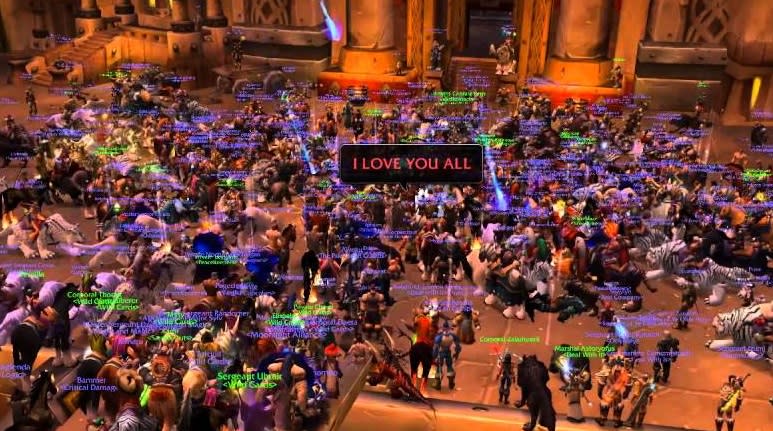 Large group of WoW players