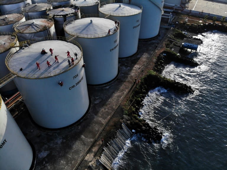 Popular Indonesian rock band Boomerang, whose new music focuses on conservation, performed at the top of a palm oil refinery