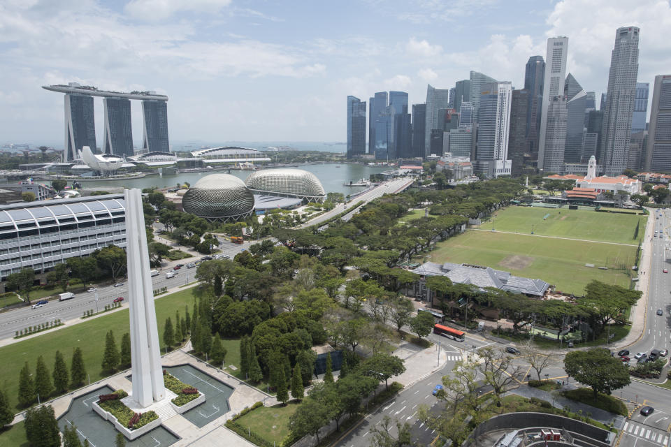 The main skyline of the Central Business District and Marina Bay Sands area in Singapore. (Photo: Getty Images)