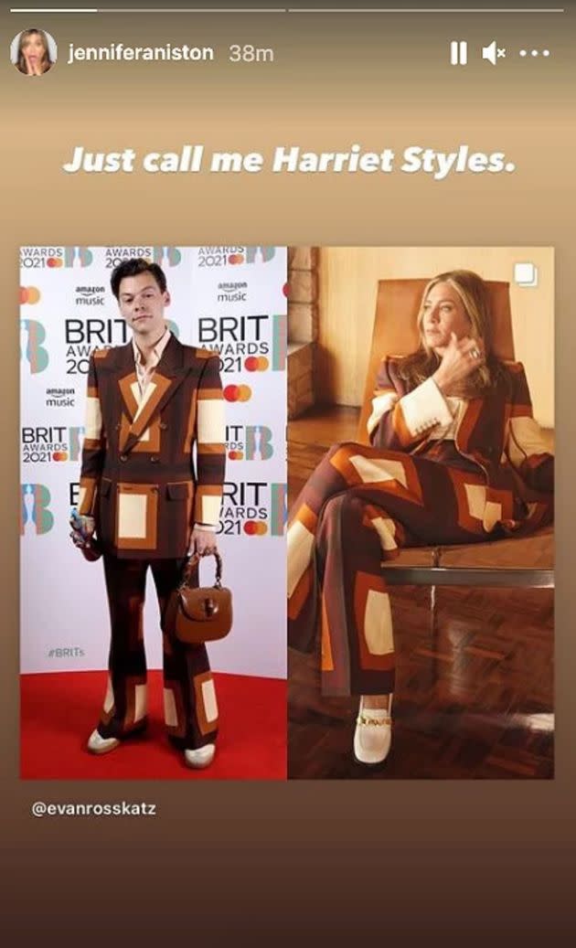 Harry Styles and Jennifer Aniston (Photo: Instagram)