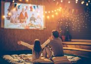 <p>Put those extra blankets stuffed in your linen closet to good use. Hang a large white bed sheet from your fence to re-create a big screen. Make a palette on the ground with all the extra fluff, and settle in under the stars as you and your family watch these <a href="https://www.countryliving.com/life/entertainment/g20956684/kids-movies-on-netflix/" rel="nofollow noopener" target="_blank" data-ylk="slk:classic kids movies;elm:context_link;itc:0;sec:content-canvas" class="link ">classic kids movies</a>. </p>