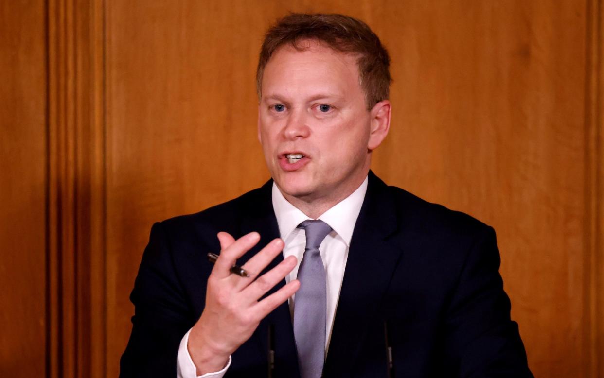 Grant Shapps, the Transport Secretary, launched the special fast-track route for business executives only a month ago - Tolga Akmen/Pool via Reuters