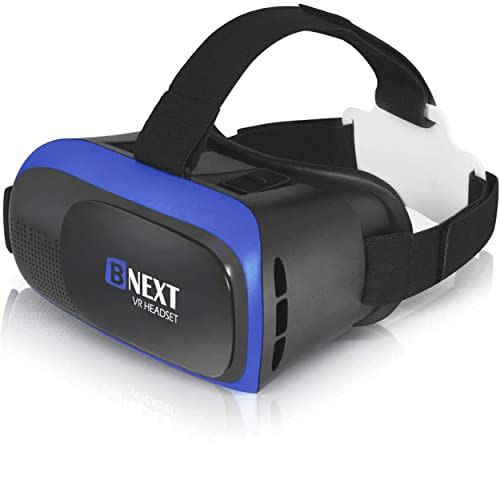 VR Headset Compatible with iPhone & Android Phone - Universal Virtual Reality Goggles - Soft & Comfortable New 3D VR Glasses (Blue)