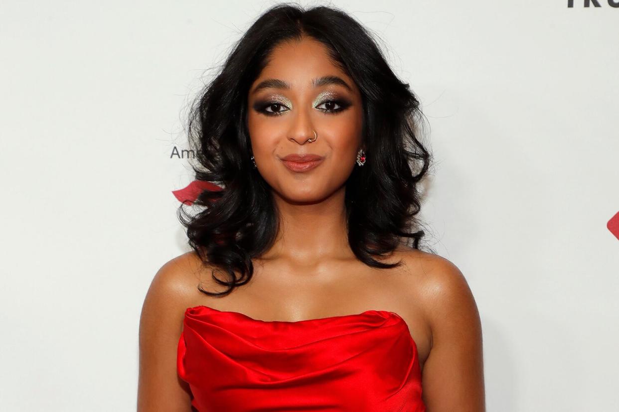 Maitreyi Ramakrishnan attends The American Heart Association's Go Red for Women Red Dress Collection Concert 2023 on February 01, 2023 in New York City.