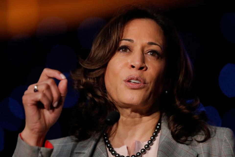 Democratic presidential Candidate Sen. Kamala Harris, D-Calif., speaks at the Alpha Kappa Alpha Sorority South Central Regional Conference in New Orleans, April 19, 2019.