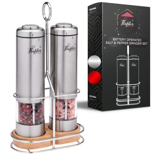 JAGURDS Electric Salt and Pepper Mill Grinder Set Automatic Battery  Operated