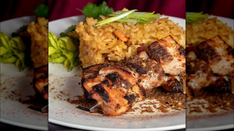 Jerk chicken with seasoned rice