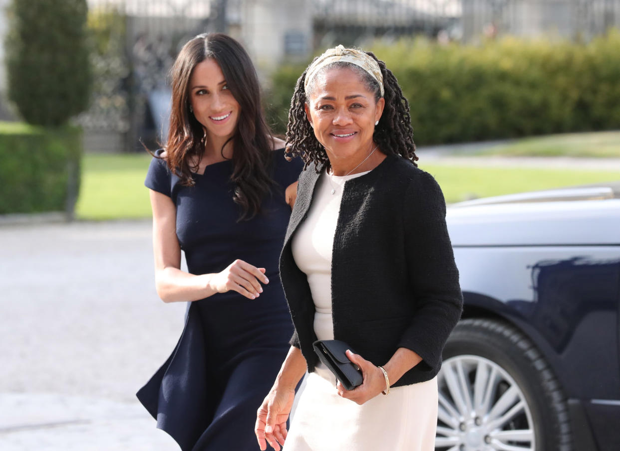 Meghan Markle and her mother Doria Ragland - but what will the bride wear? (Picture: Getty)