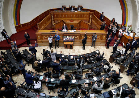 Deputies vote during a National Assembly session in Caracas, Venezuela January 15, 2019. REUTERS/Manaure Quintero