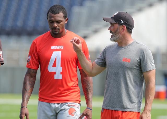 Deshaun Watson speaks before Browns' preseason opener vs. Jaguars