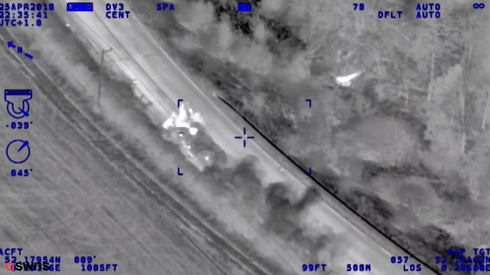 Police have released helicopter video footage of the chase (Picture: SWNS)