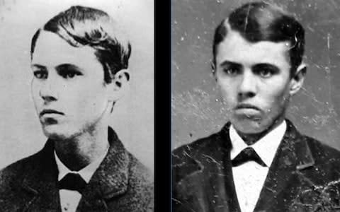 Justin Whiting's photo of Jesse James (right) and an existing picture of the outlaw at a similar age - Credit: Justin Whiting / SWNS.com