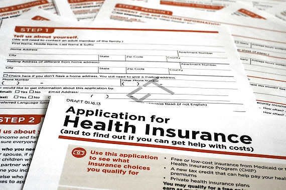 A draft copy of a form to apply for low-cost insurance from Medicaid or the Children’s Health Insurance Program.
(Credit: J. David Ake | Associated Press)
