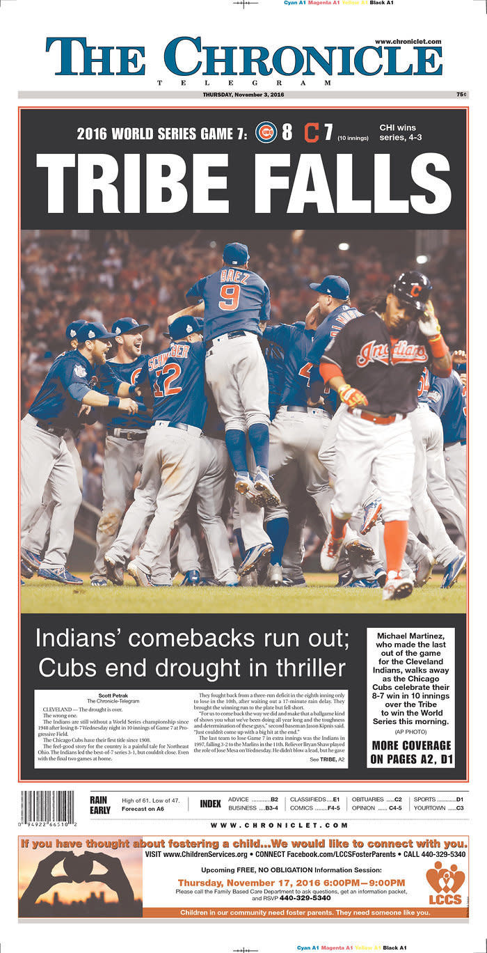 Indians fans can repeat what Cubs fans said more than a century: Maybe next year?&nbsp;