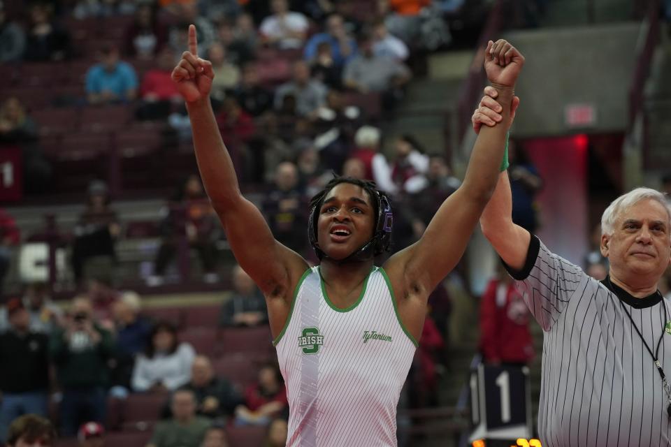 Scioto sophomore Ty Wilson captured the Division I state title at 132 pounds March 13 at Ohio State. He became the Irish’s first two-time state champion after winning at 113 last season.