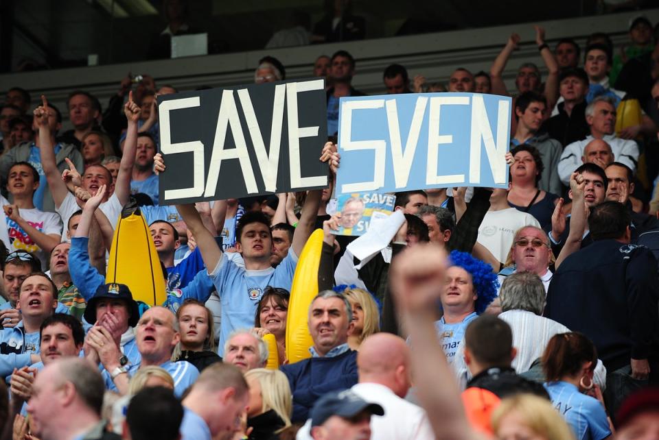 Manchester City fans made clear their support of Sven-Goran Eriksson (Gareth Copley/PA) (PA Archive)