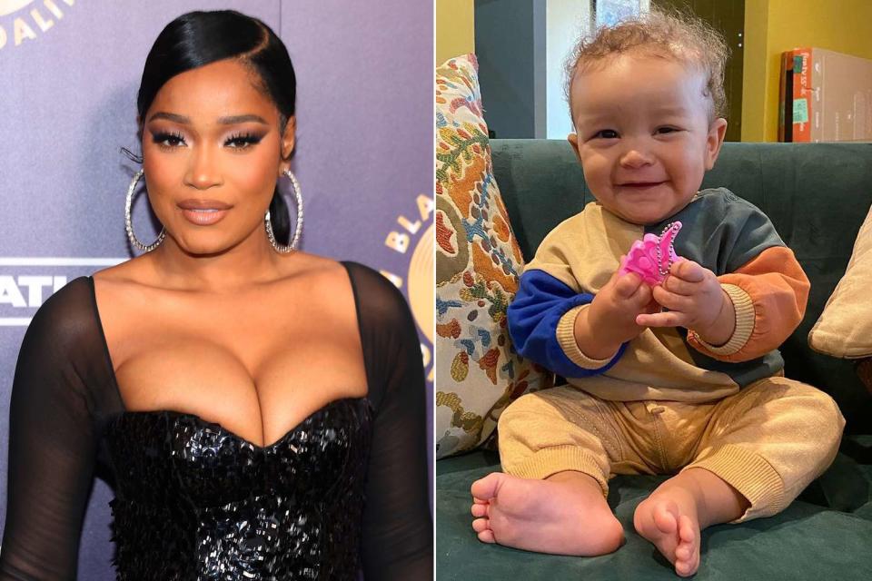 <p>Leon Bennett/Getty Images); Keke Palmer Instagram</p> Keke Palmer and baby son Leo at 7 months