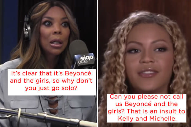 Beyonce says "Can you please not call us Beyonce and the girls? That is an insult to Kelly and Michelle"