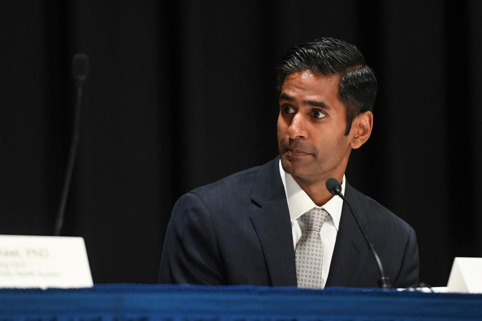 FILE - Alkesh Patel, State of Georgia Office of Attorney General, sits during the public hearing for the Augusta University and WellStar Health System merger on Tuesday, June 27, 2023. On Thursday, Patel signed off on the merger.