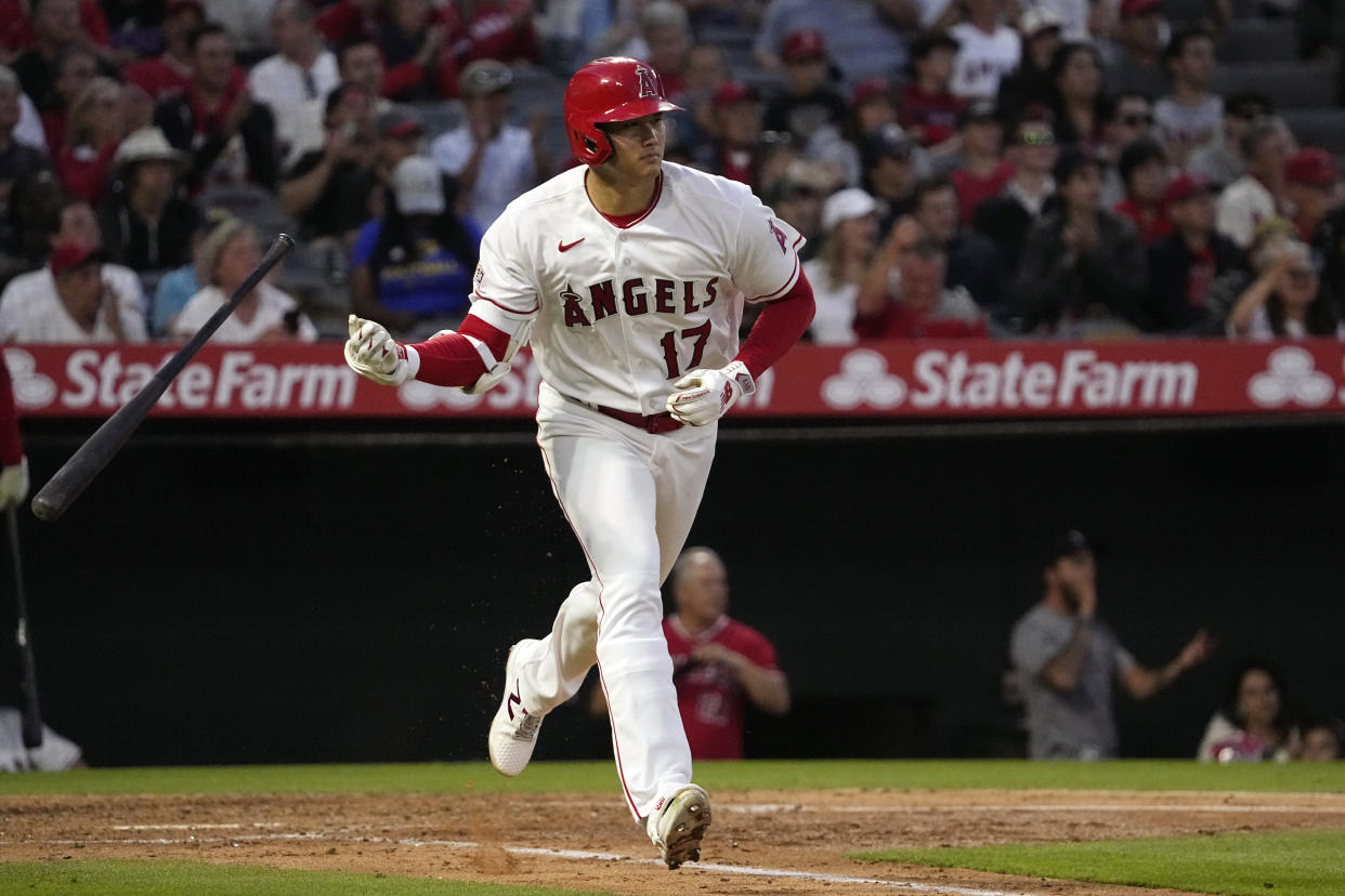 Los Angeles Angels' Shohei Ohtani is a massive favorite to win AL MVP. (AP Photo/Mark J. Terrill)