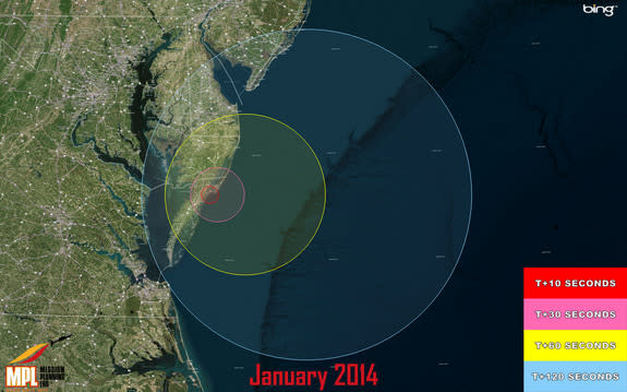 Three Terrier-Orion suborbital rockets are scheduled for launch between 1 and 5 a.m. EST January 14 for the Department of Defense from Wallops' launch range. The rockets, which will be launched within a 20-second period, may be visible to resid