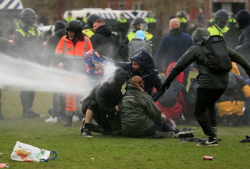 Protest against COVID-19 restrictions in Amsterdam