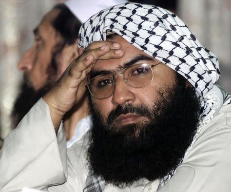 Maulana Masood Azhar, head of Pakistan's militant Jaish-e-Mohammad party, attends a pro-Taliban conference organised by the Afghan Defence Council in Islamabad August 26, 2001. REUTERS/Files