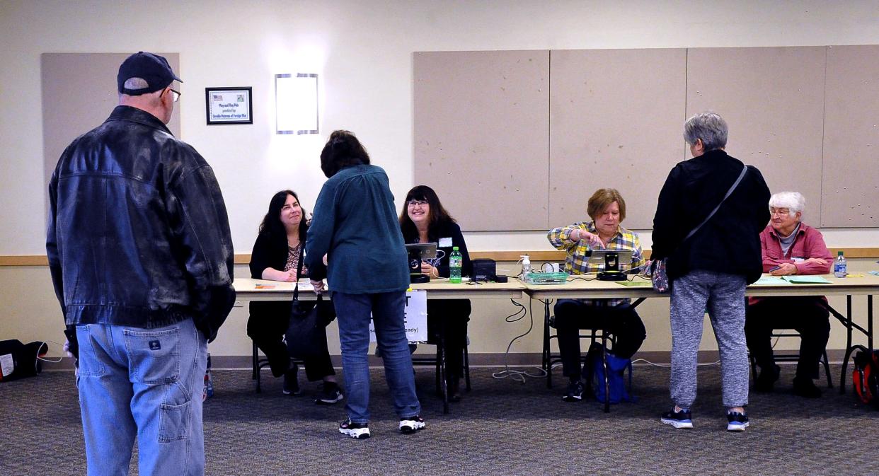 Schmid Hall voting precinct in Orrville was busy all morning, according to poll workers. Voters were deciding a mayor's race in that Wayne County city.