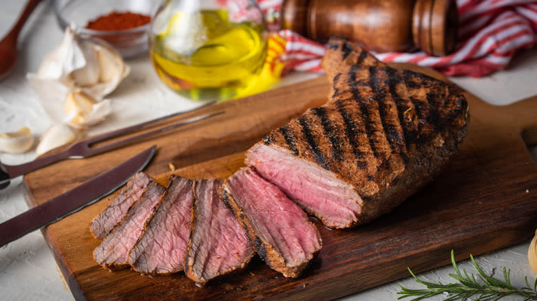 slices of tri-tip steak