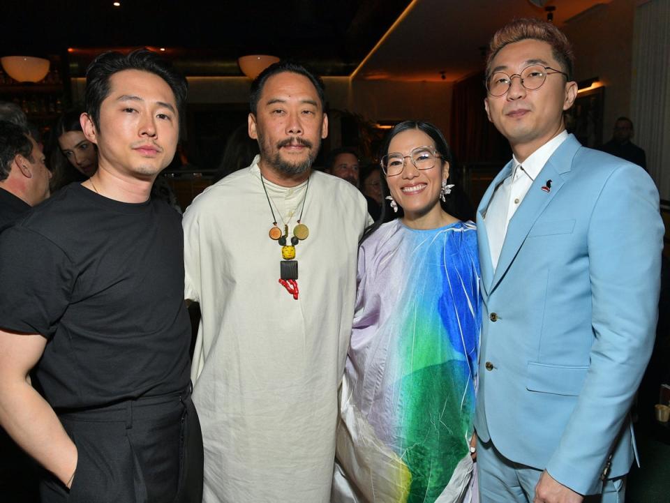 (From left) Steven Yeun, David Choe, Ali Wong and Lee Sung Jin (Getty Images for Netflix)