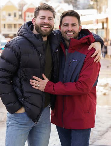 <p>Presley Ann/Getty Images for Stacy's Pita Chips</p> Jaymes Vaughan (left) and Jonathan Bennett