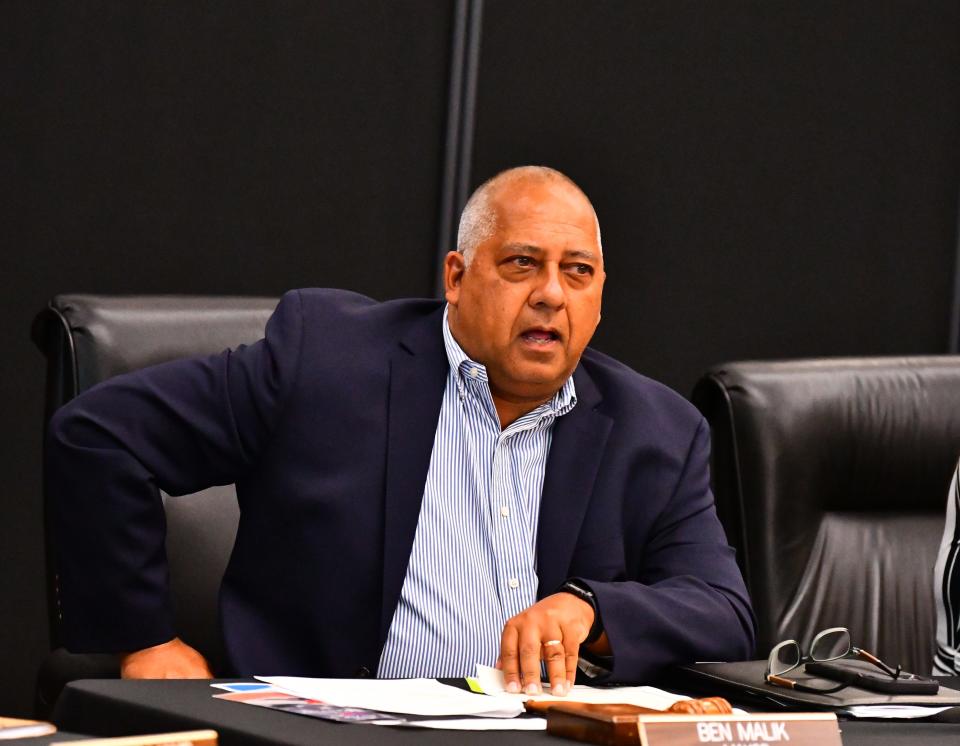 Cocoa Beach Mayor Ben Malik during Thursday's meeting at the Cocoa Beach Country Club.