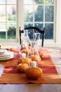 <p>Looking for an unexpected candle arrangement? Consider using mini pumpkins as votive holders. Just remove the pumpkin's stem and place a candle right on top. Cover it with a glass hurricane and insert floral U-pins to keep them in place. <br></p><p><a class="link " href="https://go.redirectingat.com?id=74968X1596630&url=https%3A%2F%2Fwww.michaels.com%2F12-white-glass-votive-candles-ashland-basic-elements%2F10136302.html&sref=https%3A%2F%2Fwww.goodhousekeeping.com%2Fholidays%2Fhalloween-ideas%2Fg33437890%2Fhalloween-table-decorations-centerpieces%2F" rel="nofollow noopener" target="_blank" data-ylk="slk:SHOP VOTIVES;elm:context_link;itc:0;sec:content-canvas">SHOP VOTIVES</a></p>