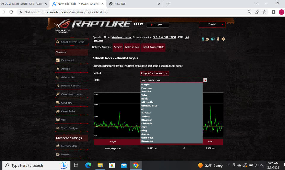 Asus ROG Rapture GT6 app screenshot