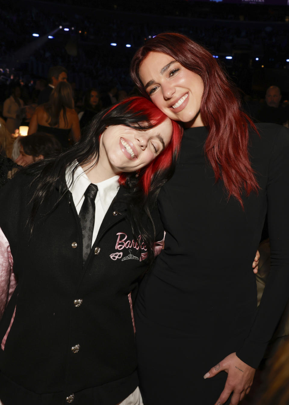 Closeup of Billie Eilish and Dua Lipa