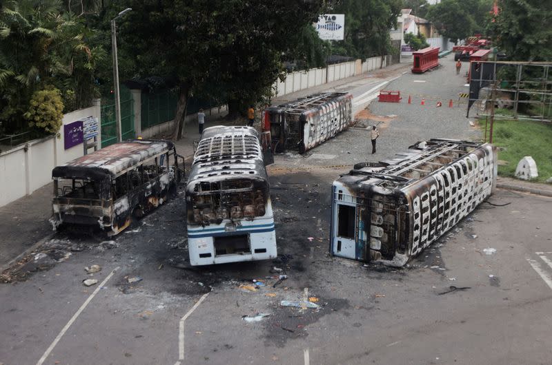 Sri Lanka's ruling party supporters storm anti-government protest camp in Colombo