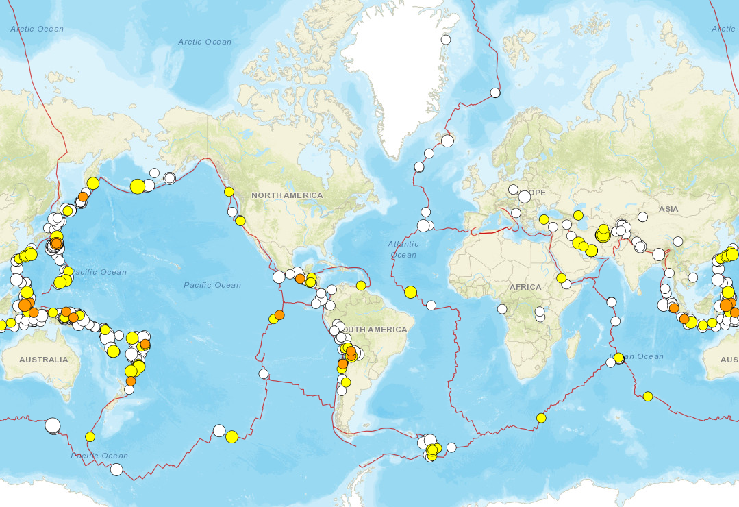 Earthquakes of magnitude 4.5 or higher in the 30 days prior to Oct. 20, 2023.